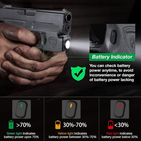 WARRIORLAND Mini Gun Light مع حافظة Kydex مصممة خصيصًا: مسدس G42، 150 لومن G42 مصباح مسدس، مصباح يدوي تكتيكي LED SL-1 مسدس خفيف in Kuwait