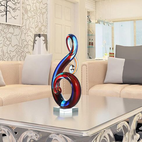 Tooarts Music Note من الزجاج منحوتة لتزيين المنزل هدية زخرفة زخرفة للحرف 14 بوصة in Kuwait
