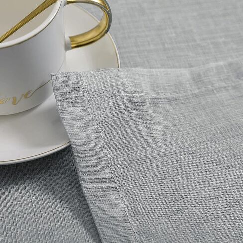 Silver Grey Kitchen Curtains 36 Inch Length for Kitchen 2 Panels Rod Pocket Linen Woven Textured Semi Sheer Cafe Curtain Tiers for Party Living Room Small Window Bathroom 30x36 Inches Long Light Gray in Saudi Arabia