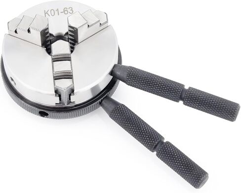 RATTMMOTOR 3-Jaw K01 Series high-precision Manual Lathe chuck Self-centering Chuck with 2pcs M14 Lock Rods for cutting Non-ferrous Metals and Plastics and Other Non-metals (K01-63) in Saudi Arabia