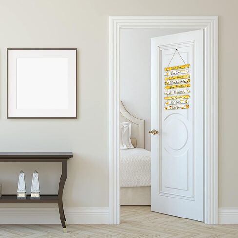 Jetec Bee Sign Hive Rules جدار ديكور لوحة هدية متواضعة زخرفة عيد الميلاد لعيد الميلاد المنزل الربيع ديزي عباد الشمس الزينة غرفة المعيشة مطبخ ريفي (أصفر) in Kuwait