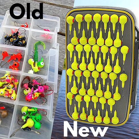 JIGBOX Fishing Jig Organizer - Holds 50+ Jigs - Double Sided - for Jig Heads and Tungsten Jigs, Black, Yellow in Saudi Arabia