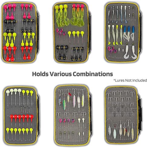 JIGBOX Fishing Jig Organizer - Holds 50+ Jigs - Double Sided - for Jig Heads and Tungsten Jigs, Black, Yellow in Saudi Arabia
