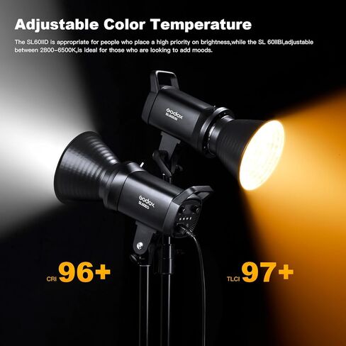 Godox 3 Pack SL-60II bi 180W CRI95+ أبيض إضاءة الإخراج المستمر LED مجموعة أدوات تركيب بوينز لليوتيوب، تصوير الفيديو، الاستوديو، تصوير الأطفال، الزفاف والسوفت بوكس، حامل الضوء، حقيبة حمل in Kuwait