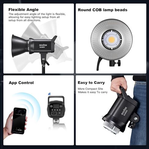 Godox 3 Pack SL-60II bi 180W CRI95+ أبيض إضاءة الإخراج المستمر LED مجموعة أدوات تركيب بوينز لليوتيوب، تصوير الفيديو، الاستوديو، تصوير الأطفال، الزفاف والسوفت بوكس، حامل الضوء، حقيبة حمل in Kuwait
