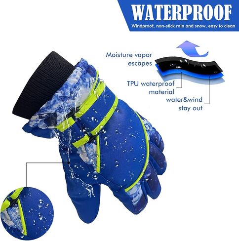 Toddler Women Mens Snow Gloves Kids Waterproof Winter Warm Thermal Ski Snowboard Ladies Glove in Saudi Arabia