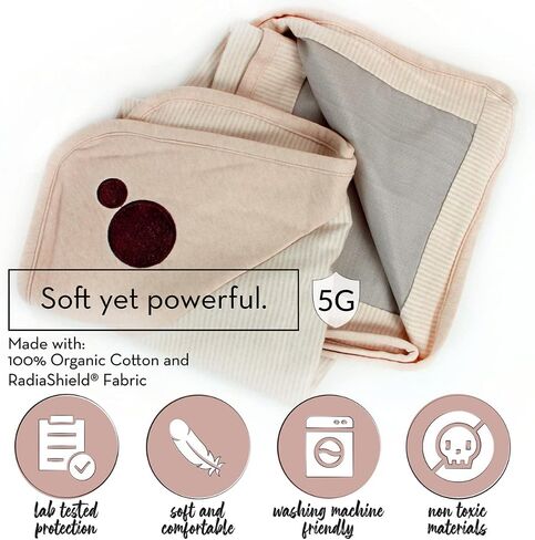 Belly Armor Blanket - Charcoal Mountain Lab-Tested 5G EMF Blanket - Anti-Radiation Smart Blanket and Baby Armor for Pregnant Women and New Born Babies - 100% Cotton - Soft and Lightweight in Saudi Arabia
