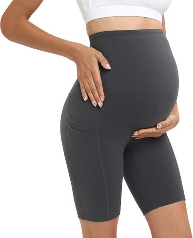 segarra studio Maternity Biker Shorts Over Belly Workout Yoga High Waisted Active Short in Saudi Arabia
