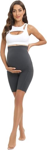 segarra studio Maternity Biker Shorts Over Belly Workout Yoga High Waisted Active Short in Saudi Arabia