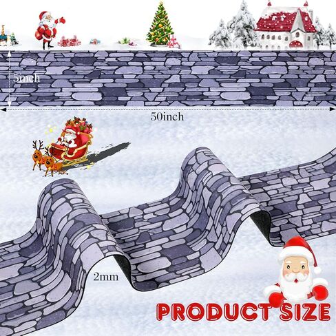 Marspark Christmas Village Accessories 5 x 50 Inch Christmas Miniature Road Village Street Mat Xmas Village Snow Street Decorations for Little Village Landscape(Red Brick Style) in Saudi Arabia