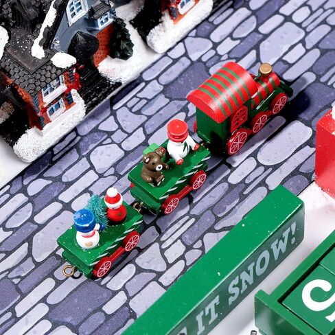 Marspark Christmas Village Accessories 5 x 50 Inch Christmas Miniature Road Village Street Mat Xmas Village Snow Street Decorations for Little Village Landscape(Red Brick Style) in Saudi Arabia