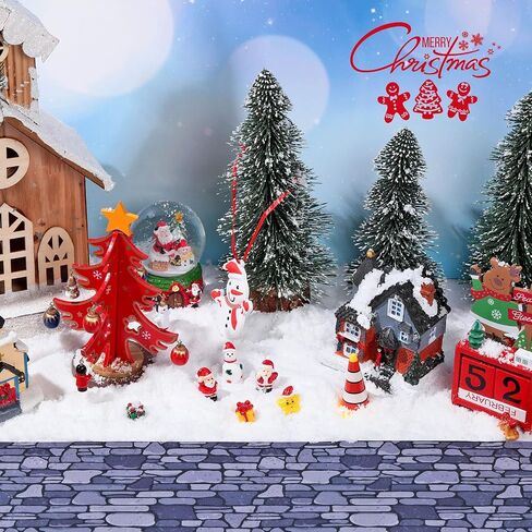 Marspark Christmas Village Accessories 5 x 50 Inch Christmas Miniature Road Village Street Mat Xmas Village Snow Street Decorations for Little Village Landscape(Red Brick Style) in Saudi Arabia