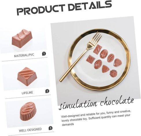 EXCEART 24 pcs Lifelike Realistic Simulated Kitchen Prop Decors Flatback Toys Coffee Food Bulk Candy Photography Model Dessert Decor Display Home Faux Milk Kids Artificial Chocolates in Kuwait