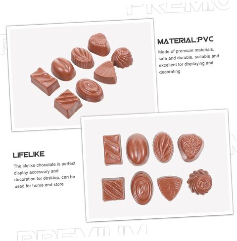 EXCEART 24 pcs Lifelike Realistic Simulated Kitchen Prop Decors Flatback Toys Coffee Food Bulk Candy Photography Model Dessert Decor Display Home Faux Milk Kids Artificial Chocolates in Kuwait