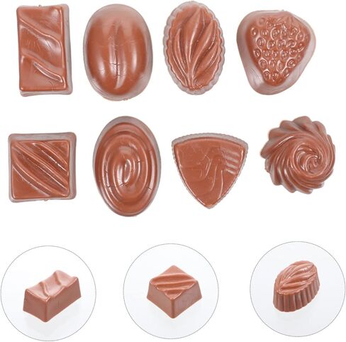 EXCEART 24 pcs Lifelike Realistic Simulated Kitchen Prop Decors Flatback Toys Coffee Food Bulk Candy Photography Model Dessert Decor Display Home Faux Milk Kids Artificial Chocolates in Kuwait