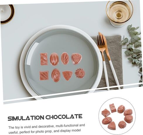 EXCEART 24 pcs Lifelike Realistic Simulated Kitchen Prop Decors Flatback Toys Coffee Food Bulk Candy Photography Model Dessert Decor Display Home Faux Milk Kids Artificial Chocolates in Kuwait