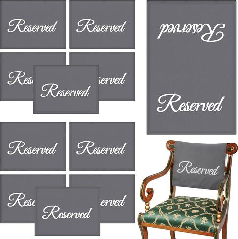 10 Pack Reserved Seating Signs Reserved Chair Signs Church Pew Reserved Signs Reserved Cloths Placeholder for Wedding, Meeting or Event, 11.81 x 17.72 Inches (Grey) in Kuwait