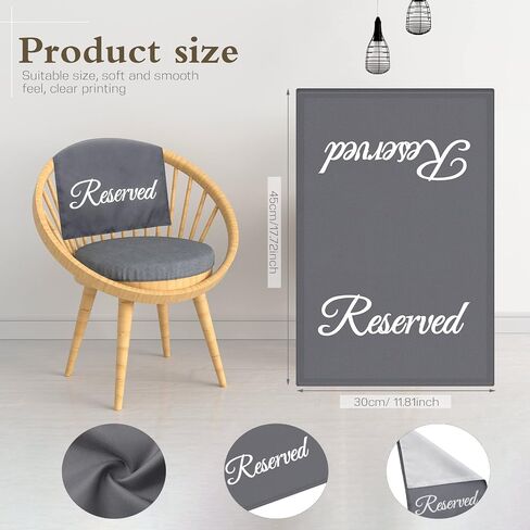 10 Pack Reserved Seating Signs Reserved Chair Signs Church Pew Reserved Signs Reserved Cloths Placeholder for Wedding, Meeting or Event, 11.81 x 17.72 Inches (Grey) in Kuwait