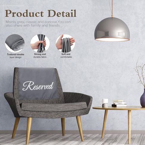 10 Pack Reserved Seating Signs Reserved Chair Signs Church Pew Reserved Signs Reserved Cloths Placeholder for Wedding, Meeting or Event, 11.81 x 17.72 Inches (Grey) in Kuwait
