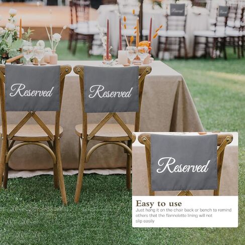 10 Pack Reserved Seating Signs Reserved Chair Signs Church Pew Reserved Signs Reserved Cloths Placeholder for Wedding, Meeting or Event, 11.81 x 17.72 Inches (Grey) in Kuwait