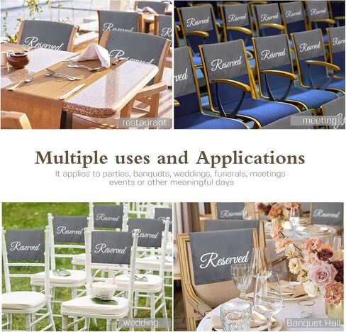 10 Pack Reserved Seating Signs Reserved Chair Signs Church Pew Reserved Signs Reserved Cloths Placeholder for Wedding, Meeting or Event, 11.81 x 17.72 Inches (Grey) in Kuwait