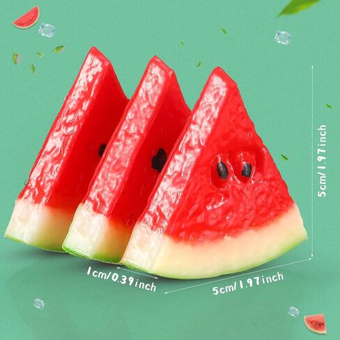18 قطعة من شرائح البطيخ المزيفة الصغيرة ديكور البطيخ الاصطناعي، محاكاة واقعية الفاكهة الاصطناعية، ديكور البطيخ للمنزل والمطبخ وديكور الحفلات التصوير الفوتوغرافي in Kuwait