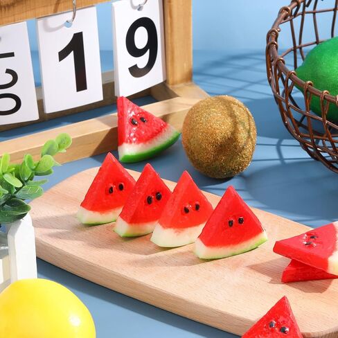 18 قطعة من شرائح البطيخ المزيفة الصغيرة ديكور البطيخ الاصطناعي، محاكاة واقعية الفاكهة الاصطناعية، ديكور البطيخ للمنزل والمطبخ وديكور الحفلات التصوير الفوتوغرافي in Kuwait