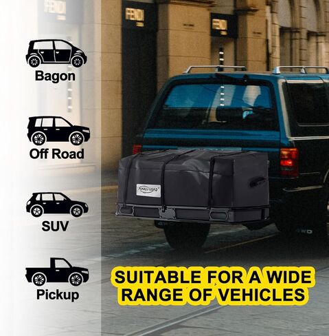 اي ان ال يو لود حقيبة حمل البضائع من هيتش، حقيبة حمل بضائع مقاومة للماء للشاحنات والسيارات والشاحنات (أسود، 54 انش × 21 انش × 20 انش) in Kuwait