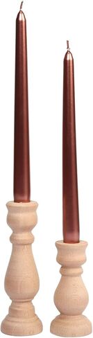 DUHALINE Wooden Candle Holder Set of 2,Rustic Farmhouse Candle Holder,Handmade Candle Holder,Wooden Accordion Candle Holders,Console Table Decoration Pieces,Luxury Fireplace Candle Holder in Saudi Arabia