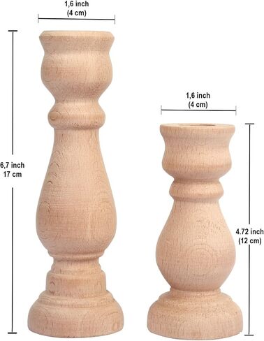 DUHALINE Wooden Candle Holder Set of 2,Rustic Farmhouse Candle Holder,Handmade Candle Holder,Wooden Accordion Candle Holders,Console Table Decoration Pieces,Luxury Fireplace Candle Holder in Saudi Arabia