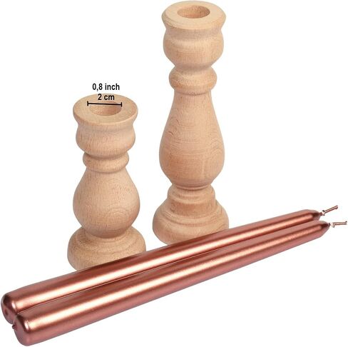 DUHALINE Wooden Candle Holder Set of 2,Rustic Farmhouse Candle Holder,Handmade Candle Holder,Wooden Accordion Candle Holders,Console Table Decoration Pieces,Luxury Fireplace Candle Holder in Saudi Arabia
