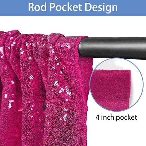 Hahuho Purple Sequin Backdrop Curtain, 2PCS 2FTx8FT Glitter Backdrop Curtain for Parties, Christmas, Wedding, Party Decoration（2 Panels, 2FT x 8FT, Purple in Saudi Arabia