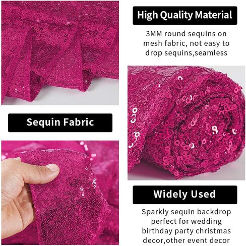 Hahuho Purple Sequin Backdrop Curtain, 2PCS 2FTx8FT Glitter Backdrop Curtain for Parties, Christmas, Wedding, Party Decoration（2 Panels, 2FT x 8FT, Purple in Saudi Arabia