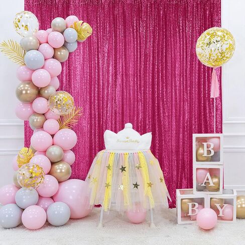 Hahuho Purple Sequin Backdrop Curtain, 2PCS 2FTx8FT Glitter Backdrop Curtain for Parties, Christmas, Wedding, Party Decoration（2 Panels, 2FT x 8FT, Purple in Saudi Arabia