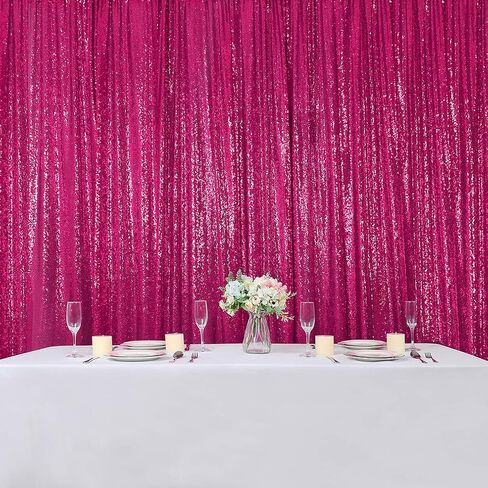 Hahuho Purple Sequin Backdrop Curtain, 2PCS 2FTx8FT Glitter Backdrop Curtain for Parties, Christmas, Wedding, Party Decoration（2 Panels, 2FT x 8FT, Purple in Saudi Arabia