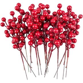 سونكو 15 قطعة من سيقان التوت الأحمر، اللقطات الاصطناعية التوت الأحمر لعيد الميلاد لتزيين شجرة عيد الميلاد، الزينة، الحرف اليدوية، العطلة والديكور المنزلي، 7.87 بوصة in Kuwait