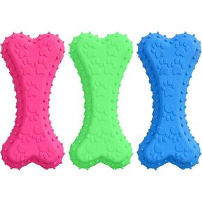 3 قطع من ألعاب تسنين الجرو الصوتية للكلاب الصغيرة، ألعاب مضغ للكلاب الأليفة، مطاط ناعم، عظام ممتعة للاستخدام الداخلي والخارجي، تنظيف الأسنان، مجموعة ألعاب الجرو التفاعلية in Kuwait