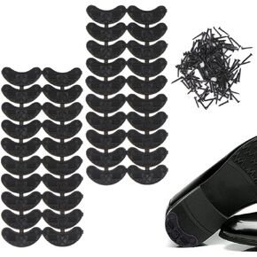 20 زوجًا من ألواح الكعب المقاومة للنعل بطانة مع مسامير نعل مطاطي وسادة سوداء حذاء سفلي مواد إصلاح للنساء والرجال in Kuwait