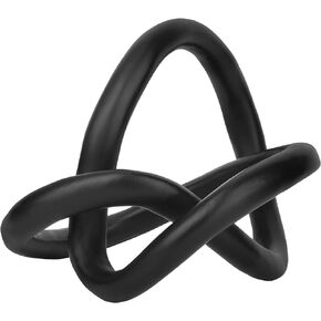 juju Knot Decor Black and Gold Decor - Gold Decor Black Decor for Living Room - Black Home Decor Gold Home Decor - Gold Office Decor Black Room Decor - Gold Desk Accessories Gold Room Decor (S, Black)