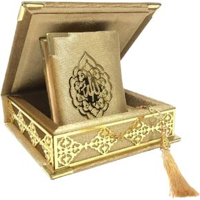 Prien Muslim Gifts for Eid, Gilt Covered Gift Box, Silvered Quran Gifts for Ramadan Mosque, Pearl Prayer Beads, Islamic Presents Women, Portable Boxes, Mawlid Gift Set for Birthday, Umrah (Black)
