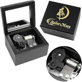Sinzyo Music Box Carved Wood Wind Up Musical Box Gift for Christmas,Birthday,Valentine's Day(Black Box,Tune : Anastasia-Once Upon A December)