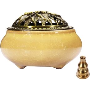Miupoo Stick Incense Burner and Cone Incense Holder with Brass Incense Stick Holder Ceramic Ash Catcher (Light Green) in Kuwait