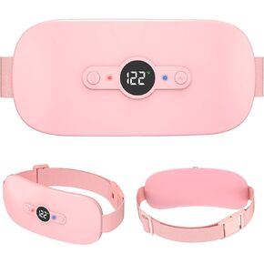 Portable Heating Pad for Period, Cordless Electric Menstrual Heating Pad for Women and Girls Waist Back Belly with 6 Heat Level and 6 Message Modes Pink in Kuwait