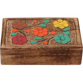 صندوق مجوهرات خشبي منظم أغراض تذكاري منحوت يدويًا / حقيبة عرض متعددة الأغراض هدية للنساء والفتيات in Kuwait