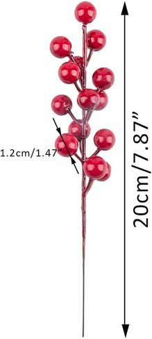 سونكو 15 قطعة من سيقان التوت الأحمر، اللقطات الاصطناعية التوت الأحمر لعيد الميلاد لتزيين شجرة عيد الميلاد، الزينة، الحرف اليدوية، العطلة والديكور المنزلي، 7.87 بوصة in Kuwait