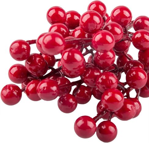 سونكو 15 قطعة من سيقان التوت الأحمر، اللقطات الاصطناعية التوت الأحمر لعيد الميلاد لتزيين شجرة عيد الميلاد، الزينة، الحرف اليدوية، العطلة والديكور المنزلي، 7.87 بوصة in Kuwait