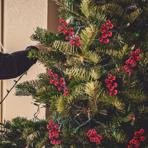 سونكو 15 قطعة من سيقان التوت الأحمر، اللقطات الاصطناعية التوت الأحمر لعيد الميلاد لتزيين شجرة عيد الميلاد، الزينة، الحرف اليدوية، العطلة والديكور المنزلي، 7.87 بوصة in Kuwait