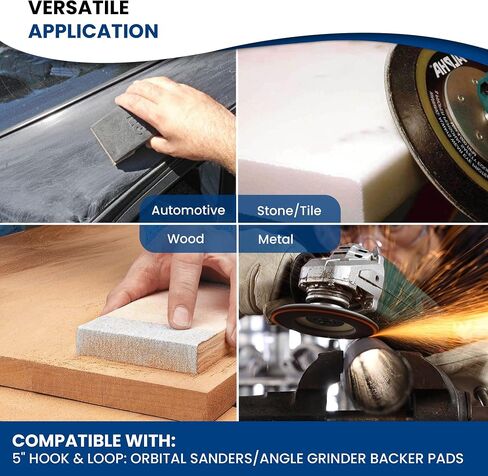 NexGrit Abrasives 100Pc 5 inch Sanding Disc Hook and Loop Backing - 80-800 GRIT Wet Dry Sandpaper - No Hole Silicon Carbide Sandpaper - Waterproof Hook and Loop Sanding Disc Assorted Grit Sandpaper in Saudi Arabia