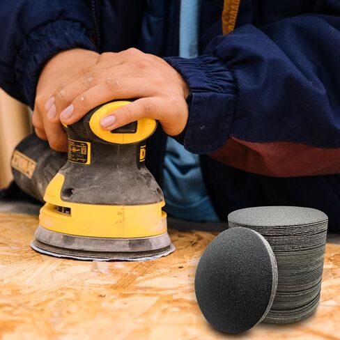 NexGrit Abrasives 100Pc 5 inch Sanding Disc Hook and Loop Backing - 80-800 GRIT Wet Dry Sandpaper - No Hole Silicon Carbide Sandpaper - Waterproof Hook and Loop Sanding Disc Assorted Grit Sandpaper in Saudi Arabia