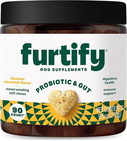 فورتيفاي بروبيوتيك للكلاب - مكملات صحة الأمعاء والبروبيوتيك للحيوانات الأليفة مع البريبايوتكس والألياف وجذور الهندباء والقرع I للإسهال ونباتات الأمعاء ودعم الجهاز الهضمي، 6 سلالات مسبقة ومضغ البروبيوتيك للكلاب، 90 قيراط in Kuwait